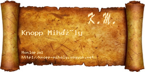 Knopp Mihály névjegykártya